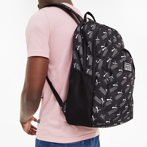 PUMA Academy Backpack, Puma Black-PUMA No. 1 AOP, extralarge