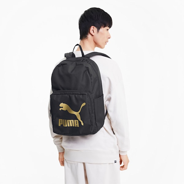 Puma backpack black and gold deals