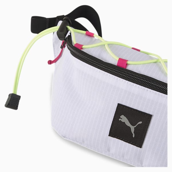 Women's Running Waist Bag, Puma White-Fizzy Yellow-Glowing Pink, extralarge