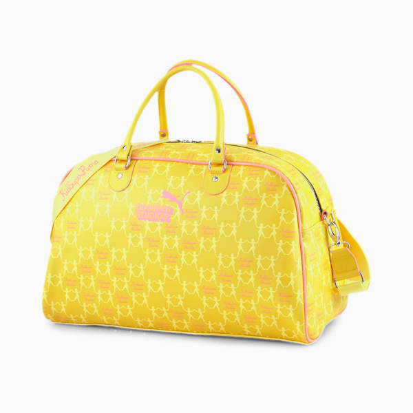 PUMA x KIDSUPER STUDIOS Grip Bag, Ceylon Yellow-Mellow Yellow-Salmon Rose, extralarge