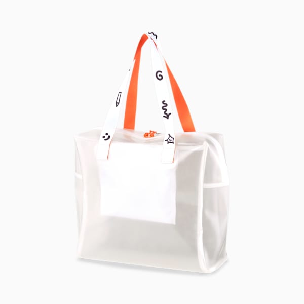 PUMA x MR DOODLE Shopper Bag, Transparent-Puma White-Puma Black, extralarge