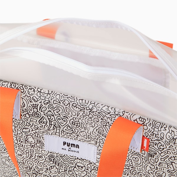 PUMA x MR DOODLE Shopper Bag, Transparent-Puma White-Puma Black, extralarge