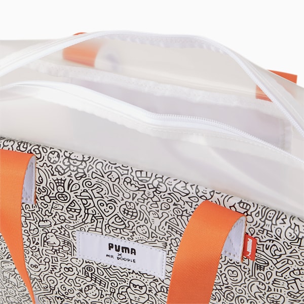 PUMA x MR. DOODLE Shopper Bag, Transparent-Puma White-Puma Black, extralarge