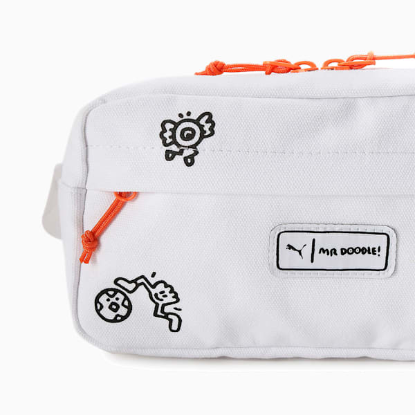 PUMA x MR DOODLE Waist Bag, Puma White-Puma Black, extralarge