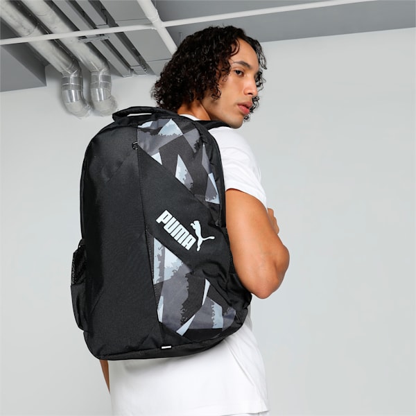 PUMA Derby Unisex Backpack, Puma Black-CASTLEROCK, extralarge-IND