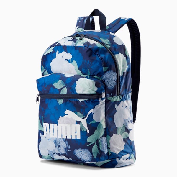 PUMA Classic Cat Backpack, Peacoat- Floral AOP, extralarge