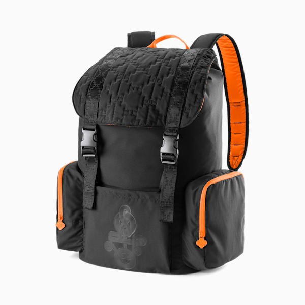 PUMA x PRONOUNCE Backpack, Puma Black-Vibrant Orange, extralarge