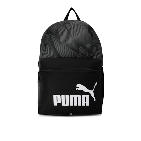 Phase Printed Unisex Backpack, Puma Black-Ultra Gray-AOP, extralarge-IND