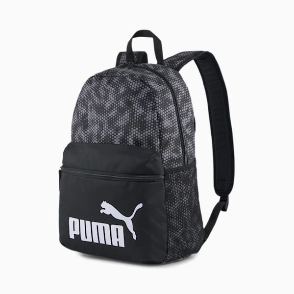 Phase Printed Unisex Backpack, Puma Black-DOT AOP, extralarge-IND