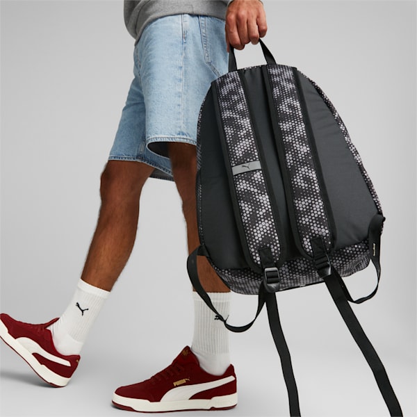 Phase Printed Unisex Backpack, Puma Black-DOT AOP, extralarge-IND