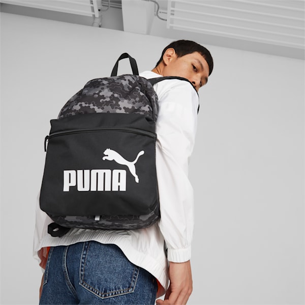 Phase Printed Unisex Backpack, PUMA Black-Camo Tech AOP, extralarge-AUS