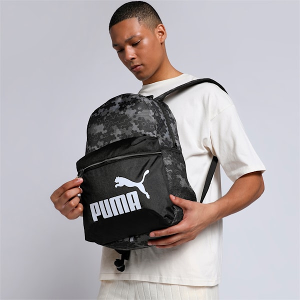 Phase Printed Backpack, PUMA Black-Camo Tech AOP, extralarge-IND