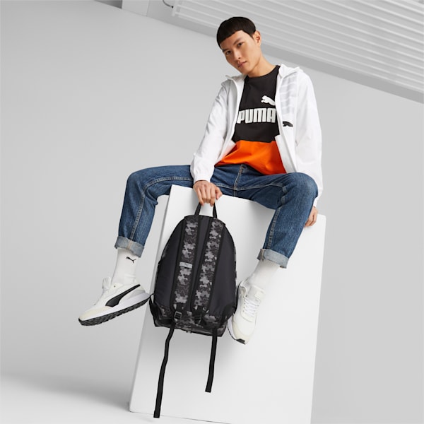 Phase Printed Unisex Backpack, PUMA Black-Camo Tech AOP, extralarge-IND