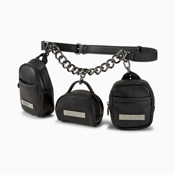 Black chain fanny pack shop