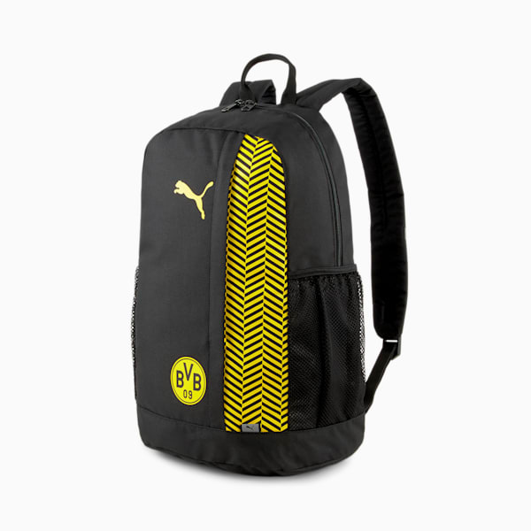 Mochila Borussia ftblCORE Plus, Puma Black-Cyber Yellow, extralarge