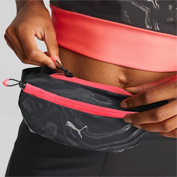 Performance Running Classic Waist Bag, Puma Black-Sunset Glow, extralarge