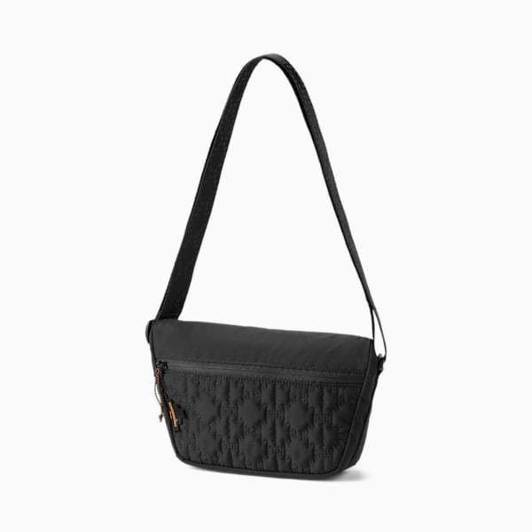 PUMA x PRONOUNCE Messenger Bag, Puma Black-Vibrant Orange, extralarge