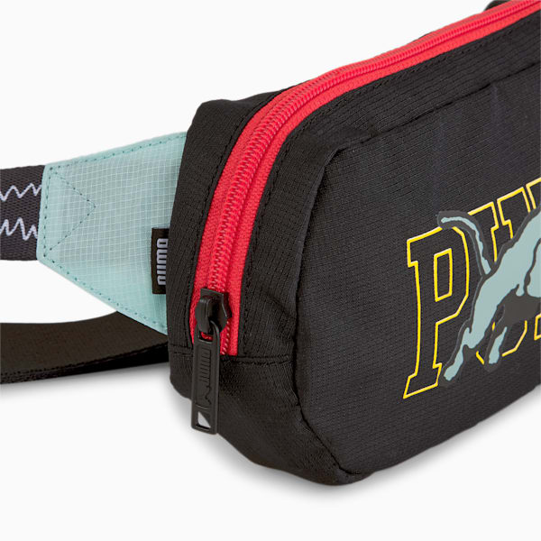 Basketball Waist Bag, Puma Black-High Risk Red-Eggshell Blue, extralarge