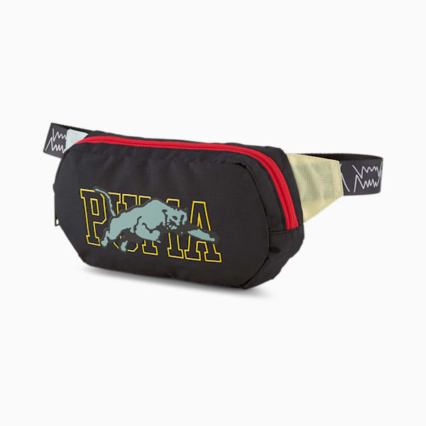 Basketball Waist Bag, Puma Black-High Risk Red-Eggshell Blue, extralarge