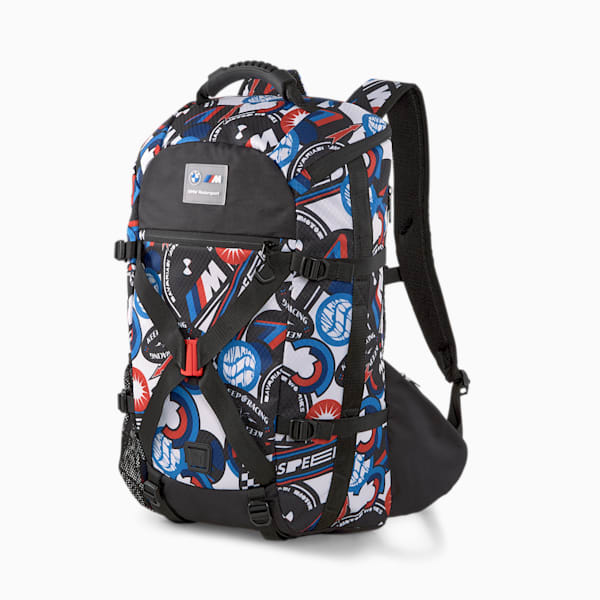 BMW M Motorsport Statement Backpack, Puma Black-AOP, extralarge