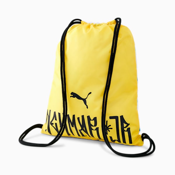 Neymar Jr Gym Sack, Puma White-Dandelion-Puma Black-Amazon Green, extralarge