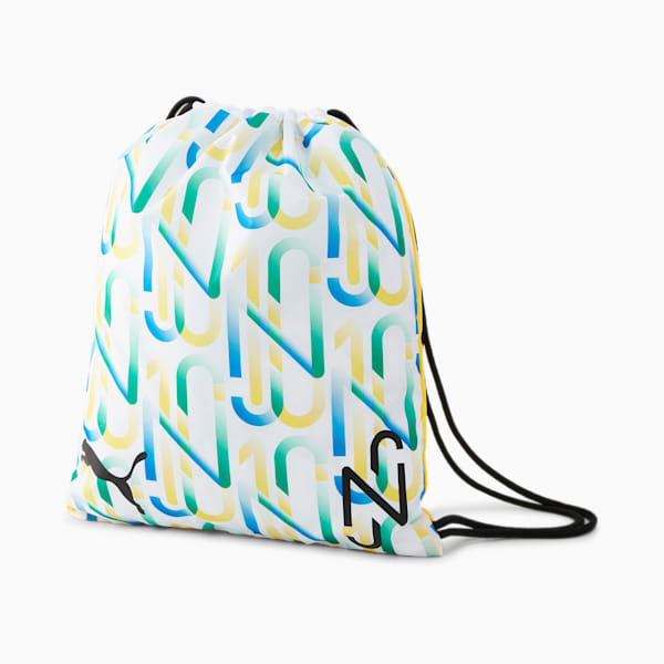 Neymar Jr Gym Sack, Puma White-Dandelion-Puma Black-Amazon Green, extralarge