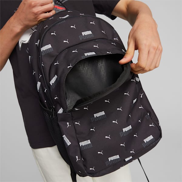 PUMA Academy Unisex Backpack, PUMA Black-POWER LOGO AOP, extralarge-IND