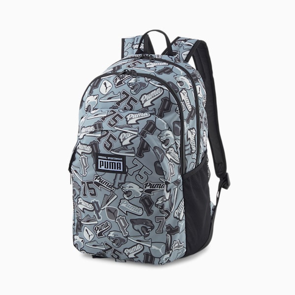 PUMA Academy Unisex Backpack, Cool Light Gray-BADGE AOP, extralarge-IND