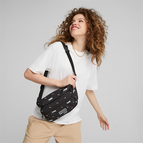 Academy Unisex Waist Bag, PUMA Black-POWER LOGO AOP, extralarge-IND