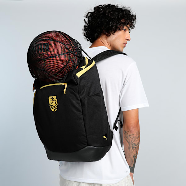 Basketball Pro Backpack, PUMA Black-Sunny Yellow, extralarge-IND