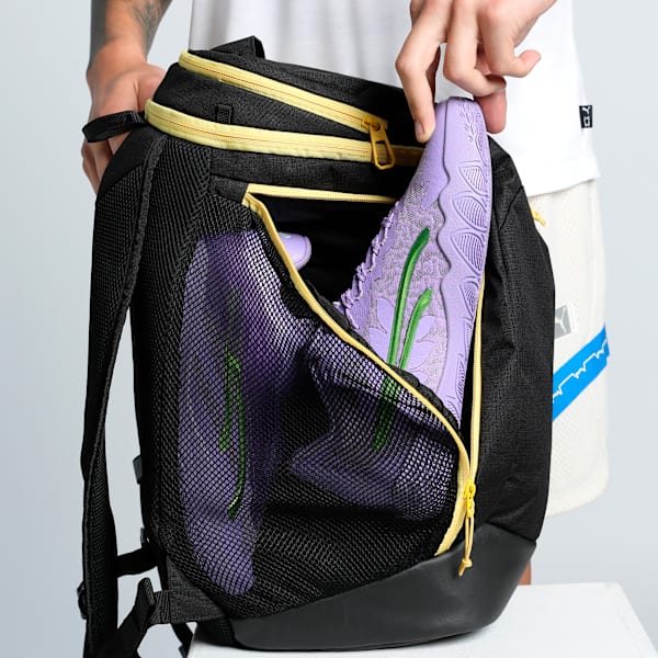 Basketball Pro Backpack, PUMA Black-Sunny Yellow, extralarge-IND