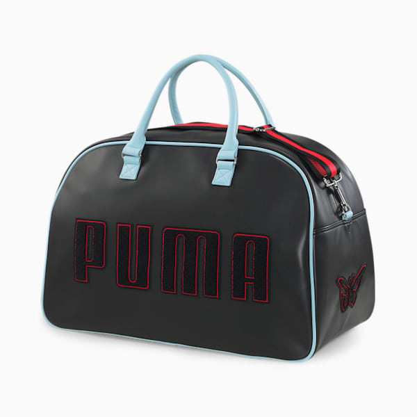PUMA x DUA LIPA Grip Bag, Puma Black-Poppy Red-Light Aqua, extralarge