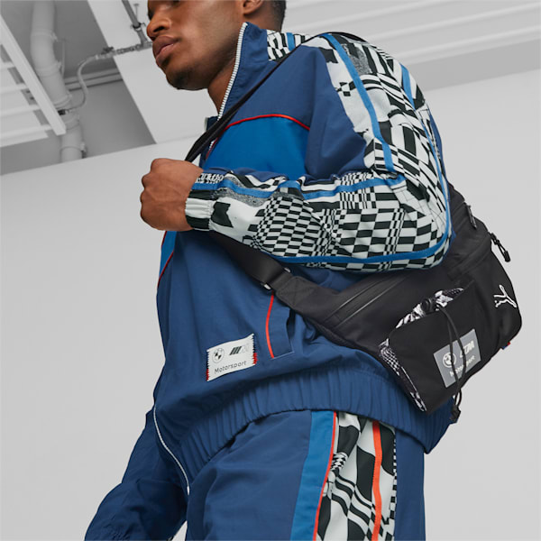 BMW M Motorsport Small Messenger Bag, PUMA Black-AOP, extralarge-IND