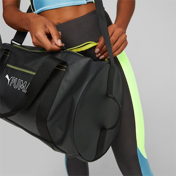 PUMA FIT Unisex Duffel Bag, Puma Black-Yellow Burst, extralarge-IND