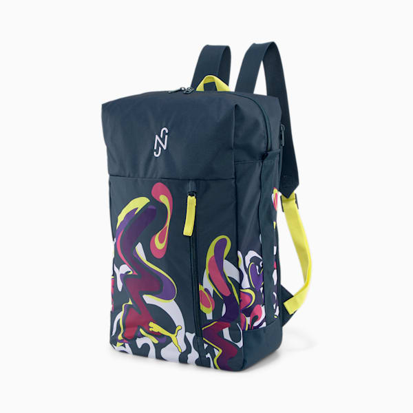 Neymar Jr Soccer Backpack, Dark Night-Orchid Shadow-Fluro Yellow Pes, extralarge