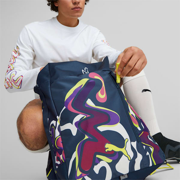 Neymar Jr Soccer Backpack, Dark Night-Orchid Shadow-Fluro Yellow Pes, extralarge