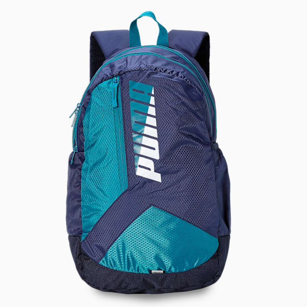 Colorblock School Backpack, Blazing Blue-Deep Aqua, extralarge-IND