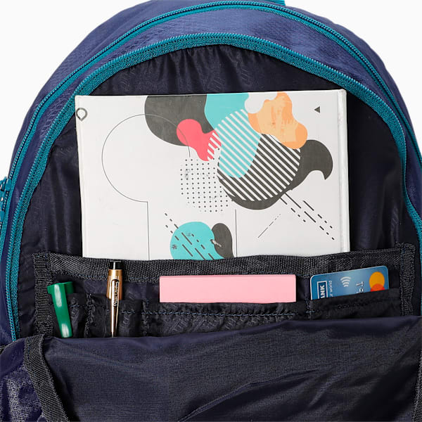 Colorblock School Backpack, Blazing Blue-Deep Aqua, extralarge-IND