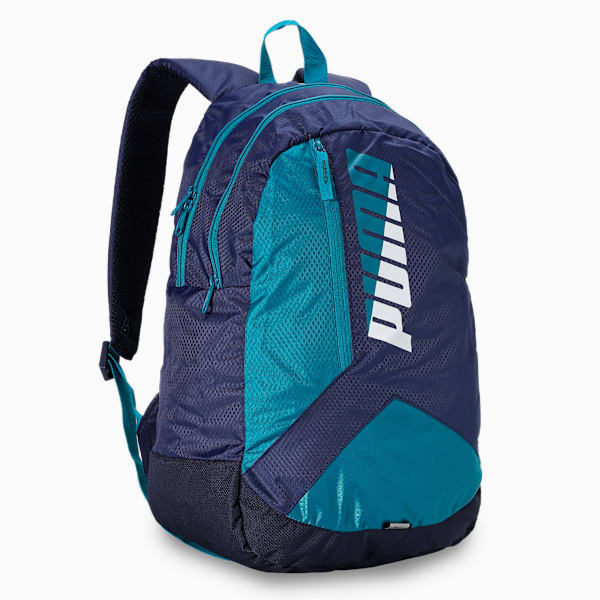 Colorblock School Backpack, Blazing Blue-Deep Aqua, extralarge-IND