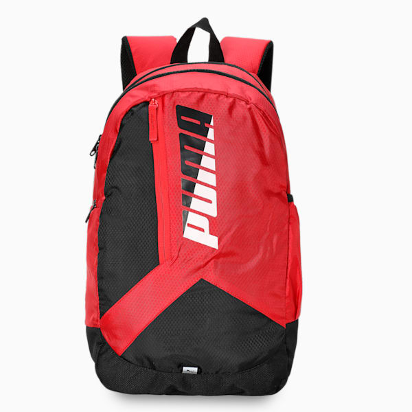 Colorblock School Backpack, Burnt Red-PUMA Black, extralarge-IND