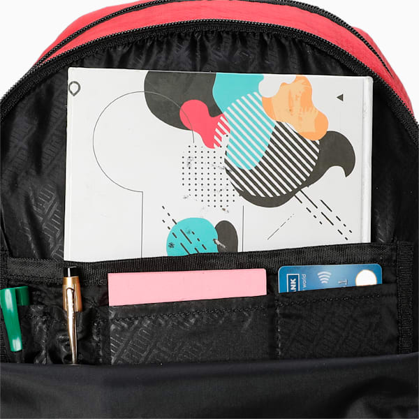Colorblock School Backpack, Burnt Red-PUMA Black, extralarge-IND
