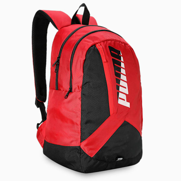 Colorblock School Backpack, Burnt Red-PUMA Black, extralarge-IND
