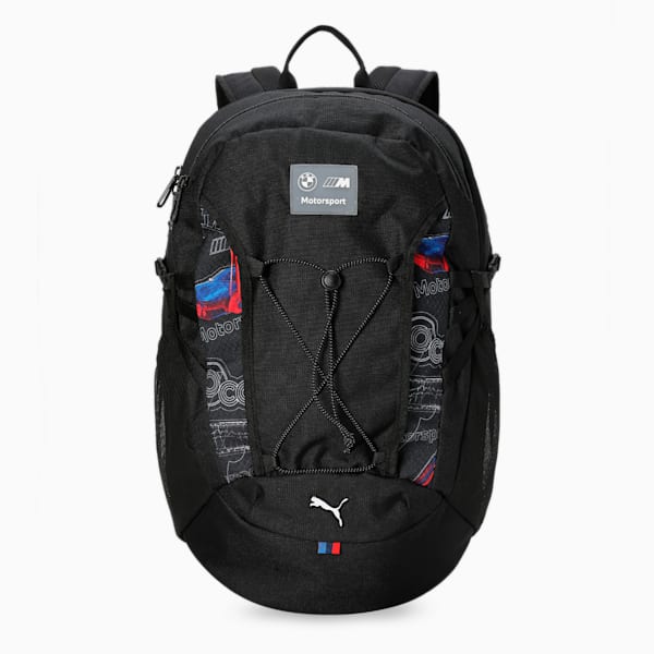 BMW M Motorsport Statement Unisex Backpack, PUMA Black-AOP, extralarge-IND