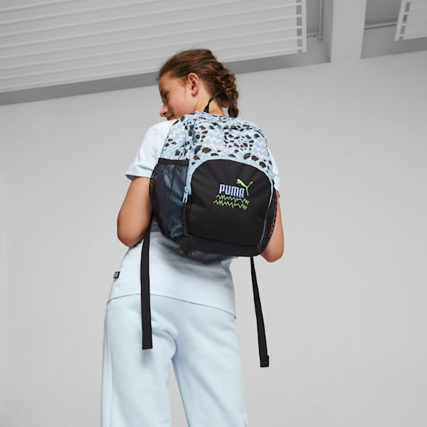 Mixmatch Youth Unisex Backpack, PUMA Black-Sky Blue-AOP, extralarge-IND