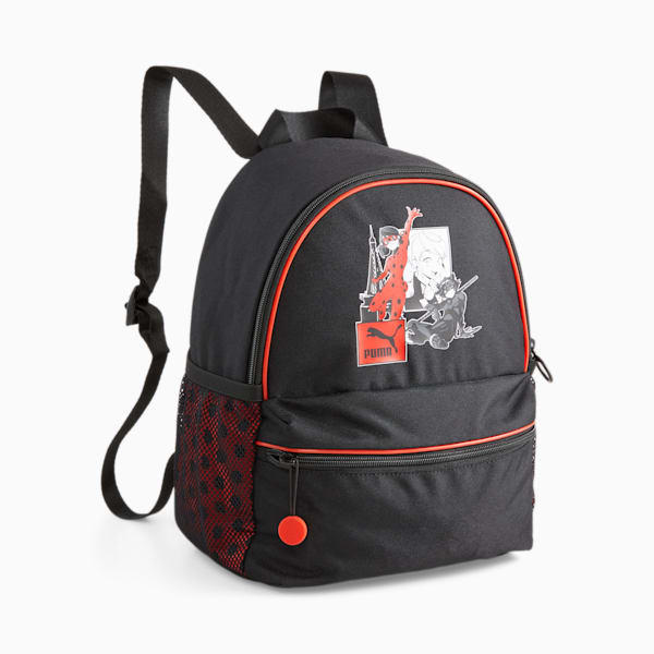 PUMA x MIRACULOUS Youth Backpack, PUMA Black-AOP, extralarge-IND