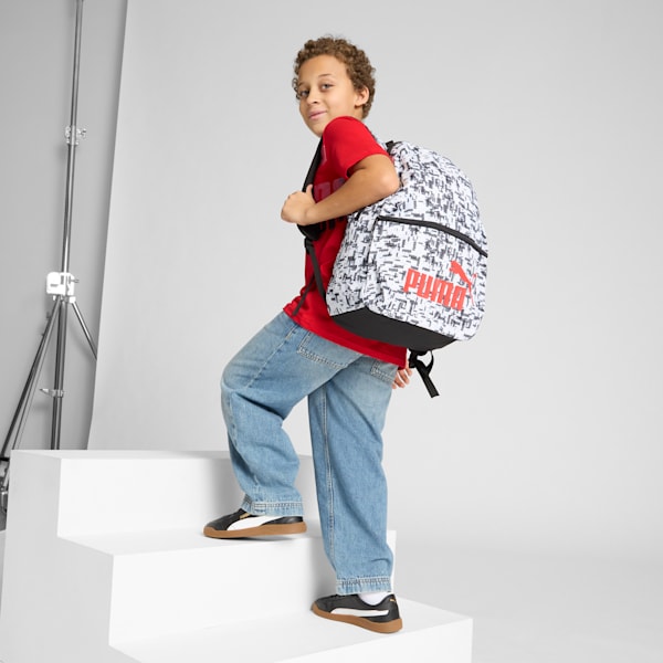 PUMA Phase Printed Backpack, PUMA Black-B&W AOP, extralarge
