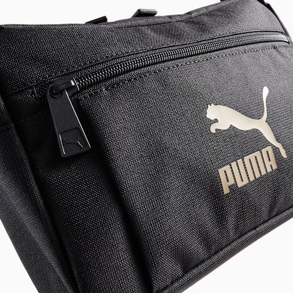 Bolsa cruzada Classics Archive, PUMA Black-Golden, extralarge