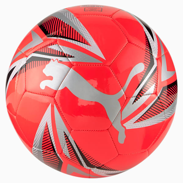 Balón de fútbol ftblPLAY Big Cat, Red Blast-Puma White-Puma Silver, extralarge