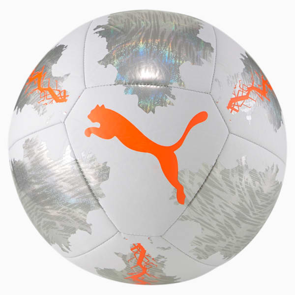 PUMA Spin Training Ball, Puma White-Shocking Orange-Vaporous Gray, extralarge