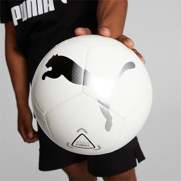 Balón de fútbol Icon, Puma White-Puma Black-Metallic Silver, extralarge